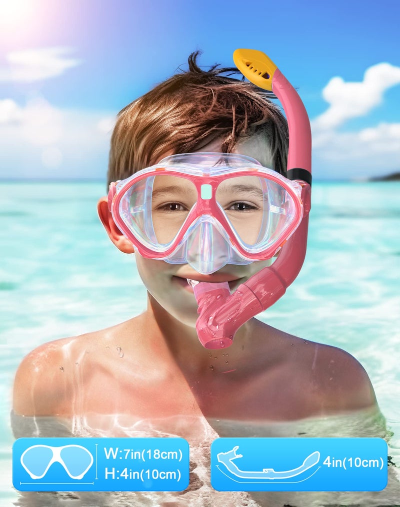 Gintenco Kids Snorkel Set, Diving Mask for Children as Unisex Kids Swimming Goggles, Anti-Fog Diving Mask and Dry Top Snorkel Combo Set for Junior and Youth - Image 4